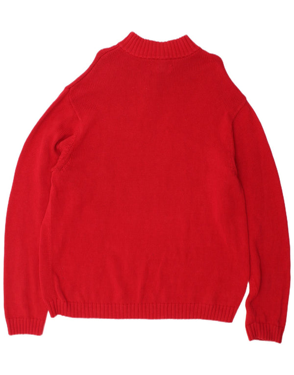 Chaps Herre Zip Neck Jumper Sweater 2XL Rød Bomuld