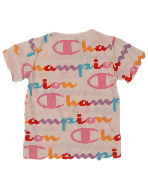 Champion piger grafisk t-shirt top 9-10 år medium hvid bomuld