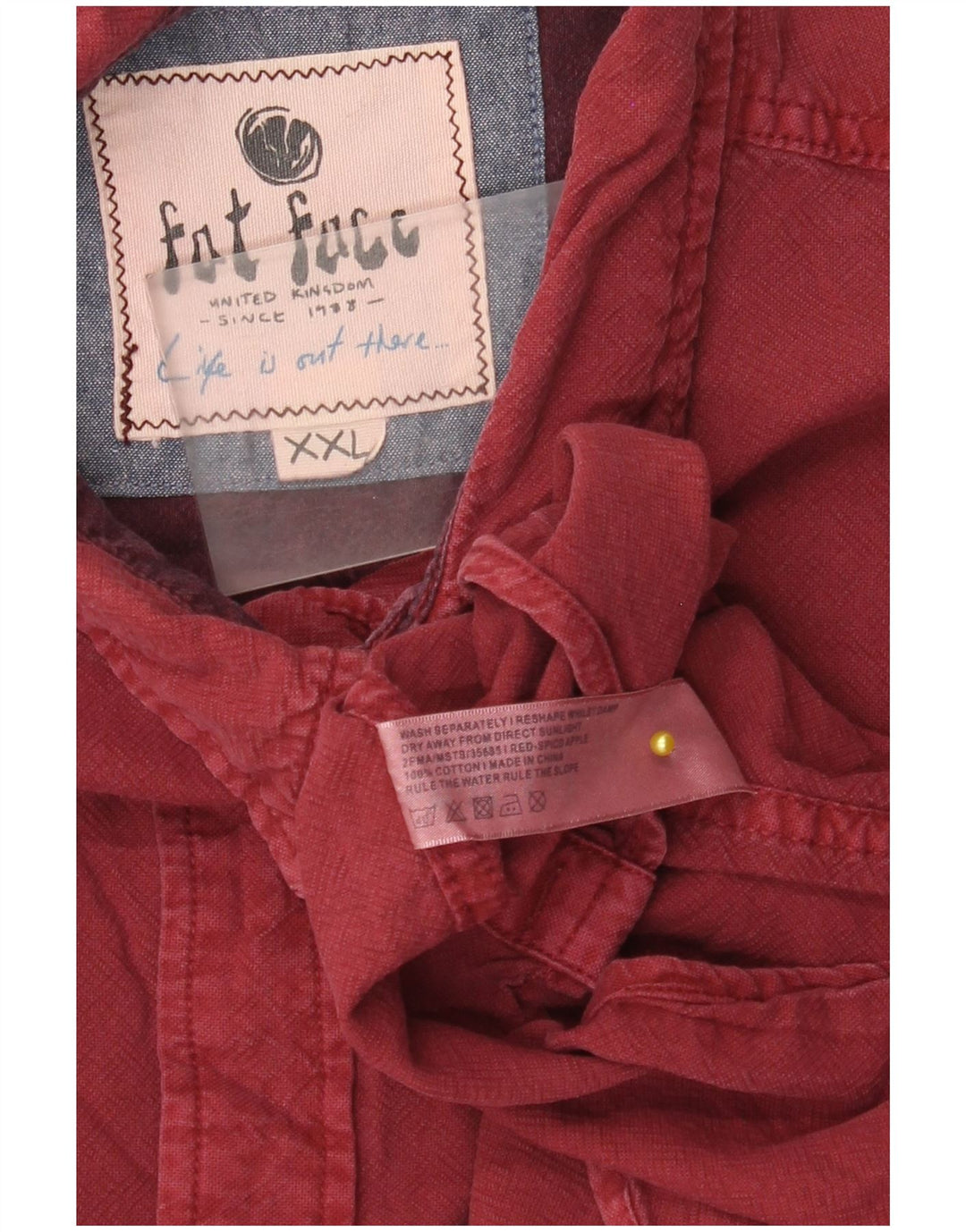 Fat Face herreskjorte 2XL Bourgogne bomuld