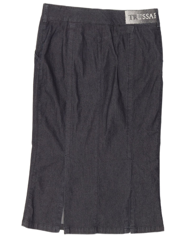 Trussardi Dame Denim Trompet Nederdel IT 44 Medium W30 Marineblå Bomuld