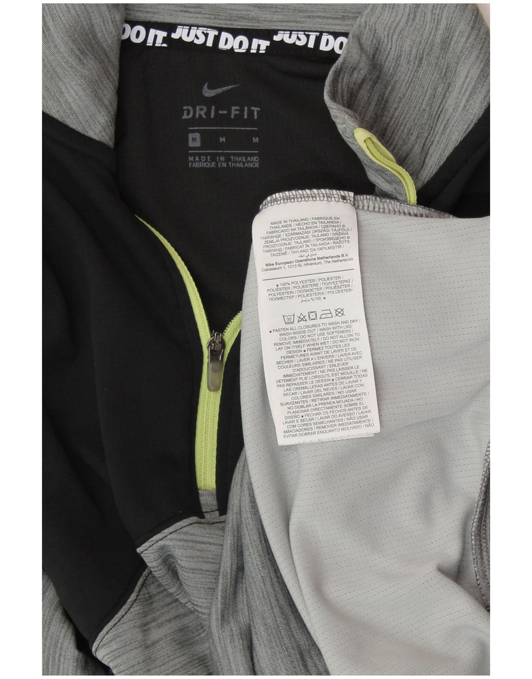 NIKE Dame Dri Fit Pullover Træningsdragt Top UK 14 Medium Grey Colourblock