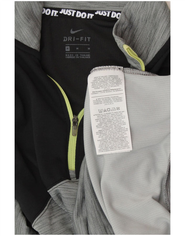 NIKE Dame Dri Fit Pullover Træningsdragt Top UK 14 Medium Grey Colourblock