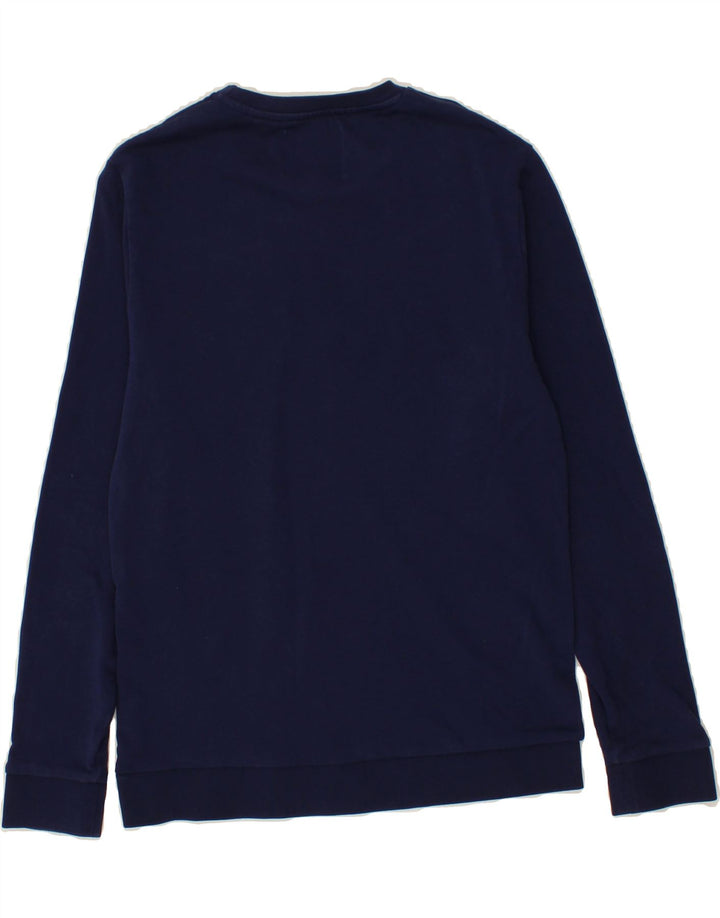 JULES Mens Graphic Sweatshirt Jumper Medium Navy Blue Cotton Vintage Jules and Second-Hand Jules from Messina Hembry 