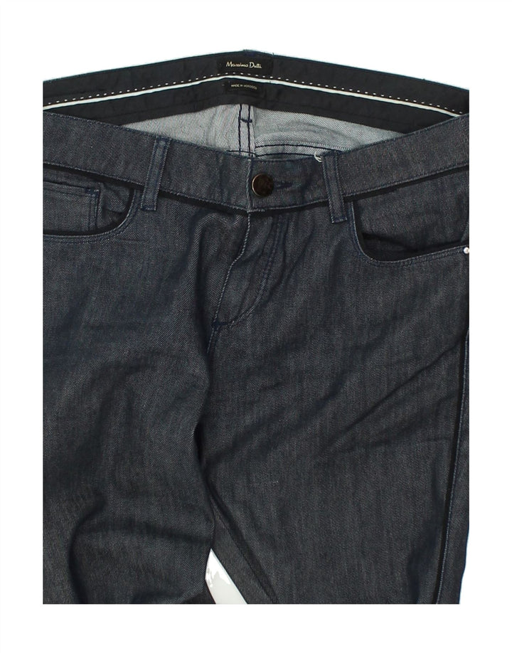 MASSIMO DUTTI Womens Slim Casual Trousers EU 38 Medium W34 L32 Blue Cotton | Vintage Massimo Dutti | Thrift | Second-Hand Massimo Dutti | Used Clothing | Messina Hembry 