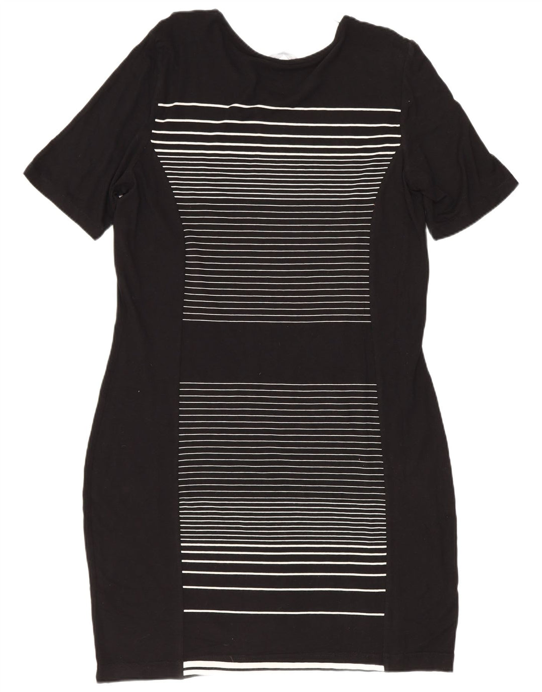 Marks & Spencer Kvinders Skede Kjole UK 14 Medium Sort Stribet
