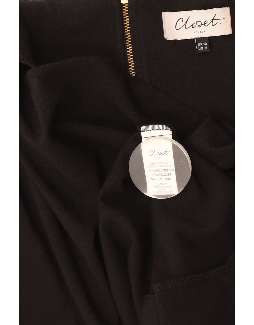 SKABE Kvinders Skedekjole UK 10 Lille Sort Polyester