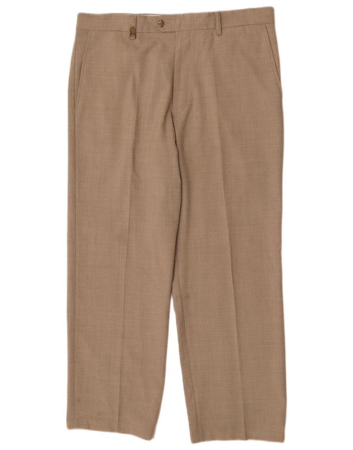 Farah Straight Suit Bukser til mænd W36 L29 Beige Polyester