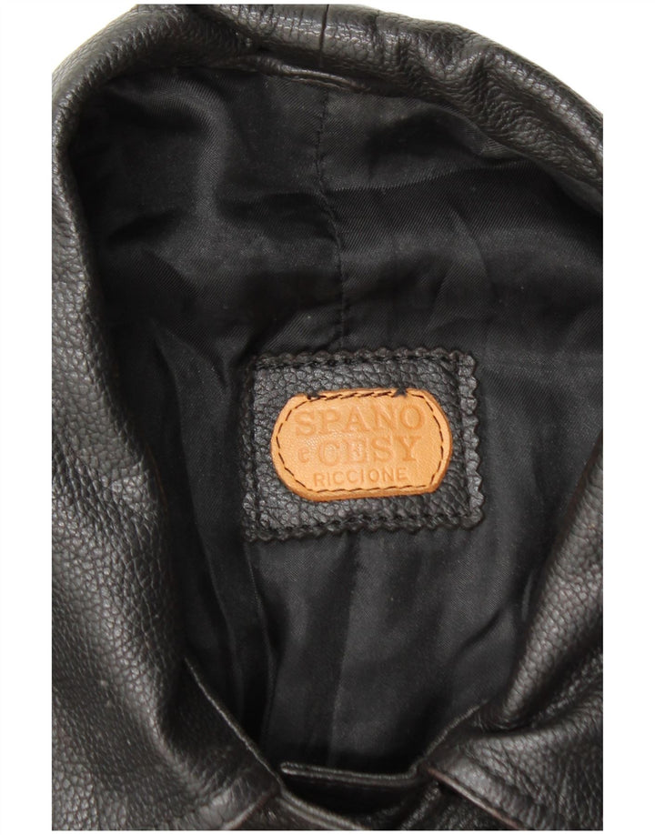 VINTAGE Womens Overcoat UK 16 Large Black
