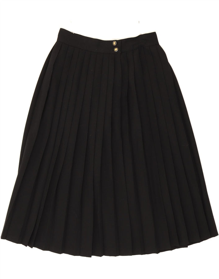 LIBRA Womens Pleated Skirt UK 16 Large W32 Black Polyester Vintage Libra and Second-Hand Libra from Messina Hembry 