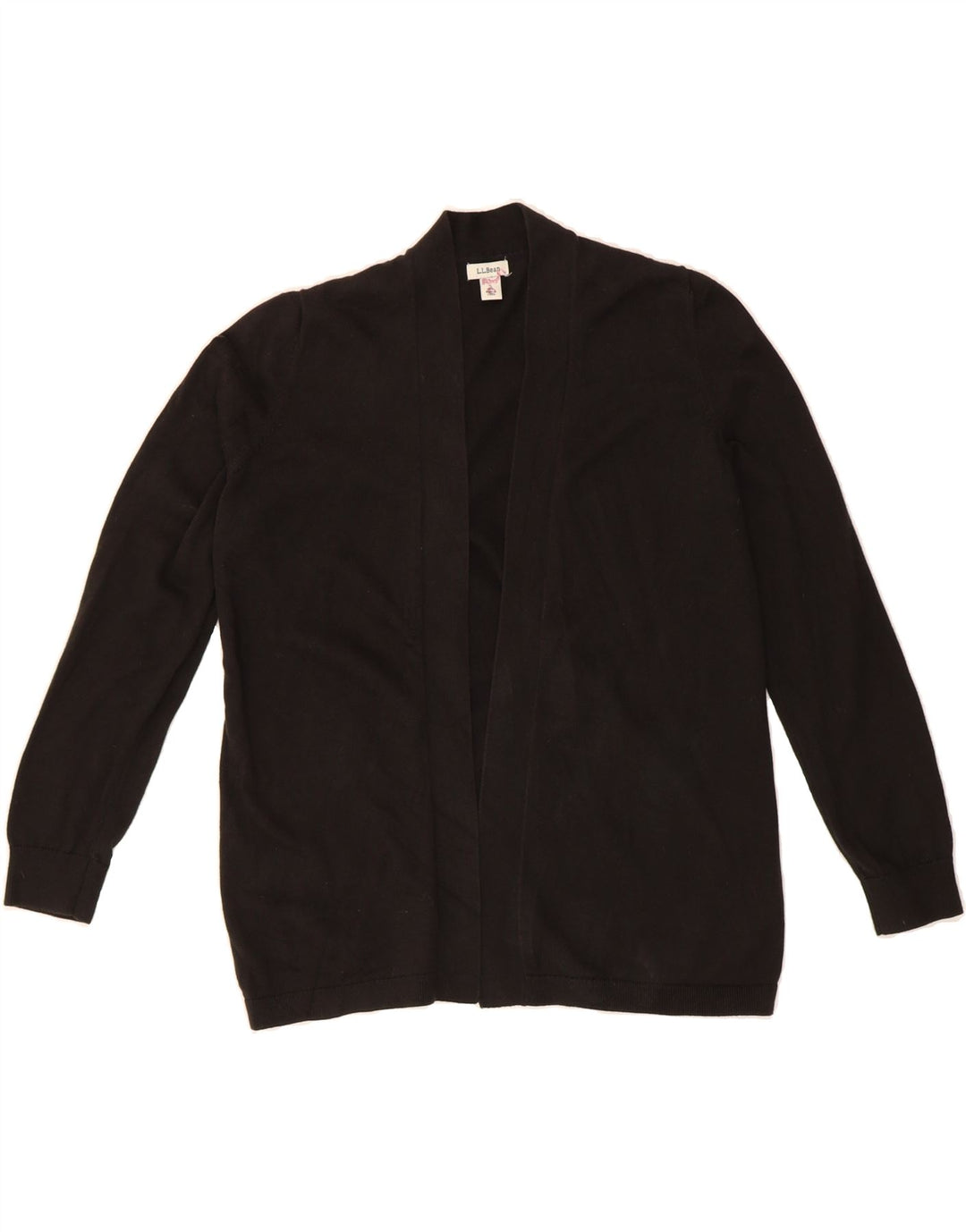 L.L.BEAN Womens Open Cardigan Sweater UK 10 Small Black Cotton Vintage L.L.Bean and Second-Hand L.L.Bean from Messina Hembry 