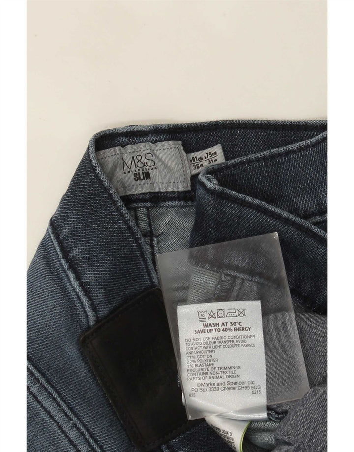 Marks & Spencer Herre Slim Jeans W36 L31 Blå Bomuld