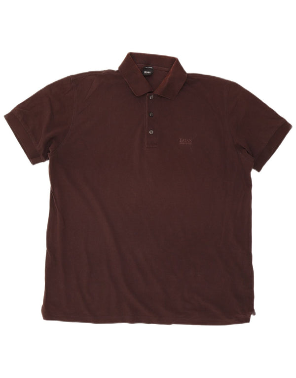 Hugo Boss herre poloskjorte stor brun bomuld