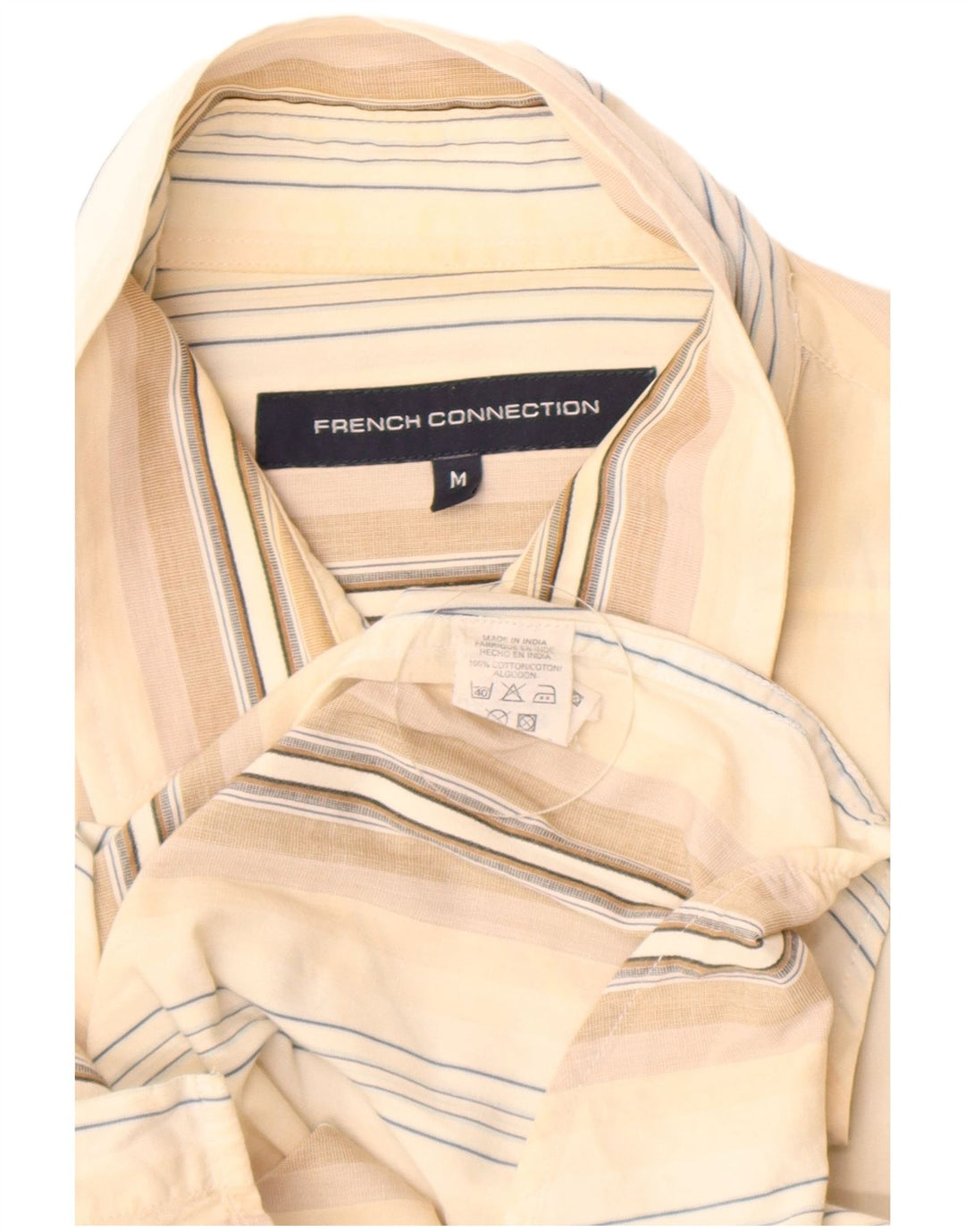 French Connection Herreskjorte Medium Beige Stribet Bomuld