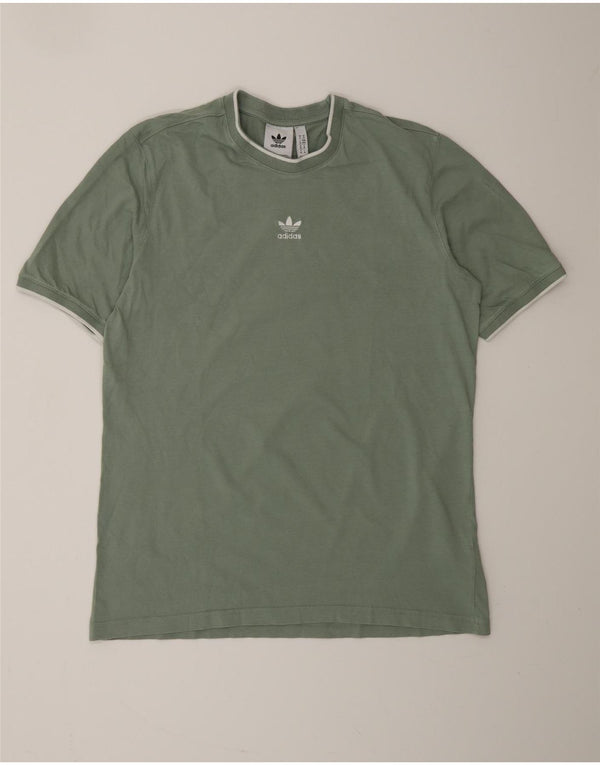 ADIDAS Herre T-Shirt Top Medium Grøn Bomuld