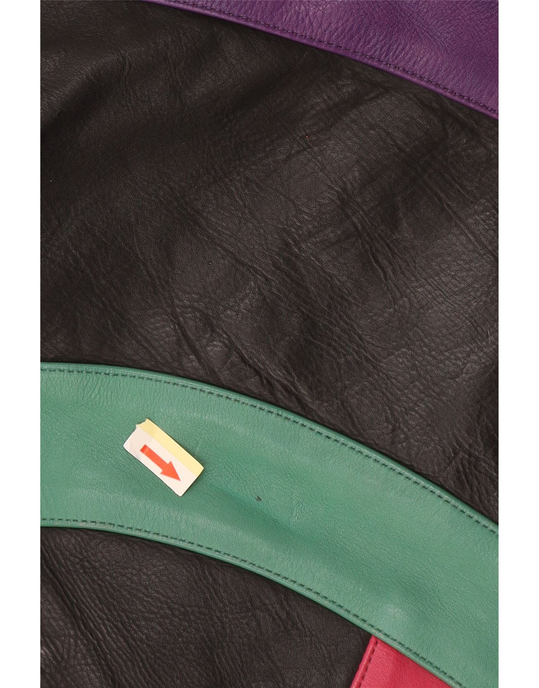 ROLEFF Womens Crop Jacket UK 14 Large Black Colourblock lædermotorcykel