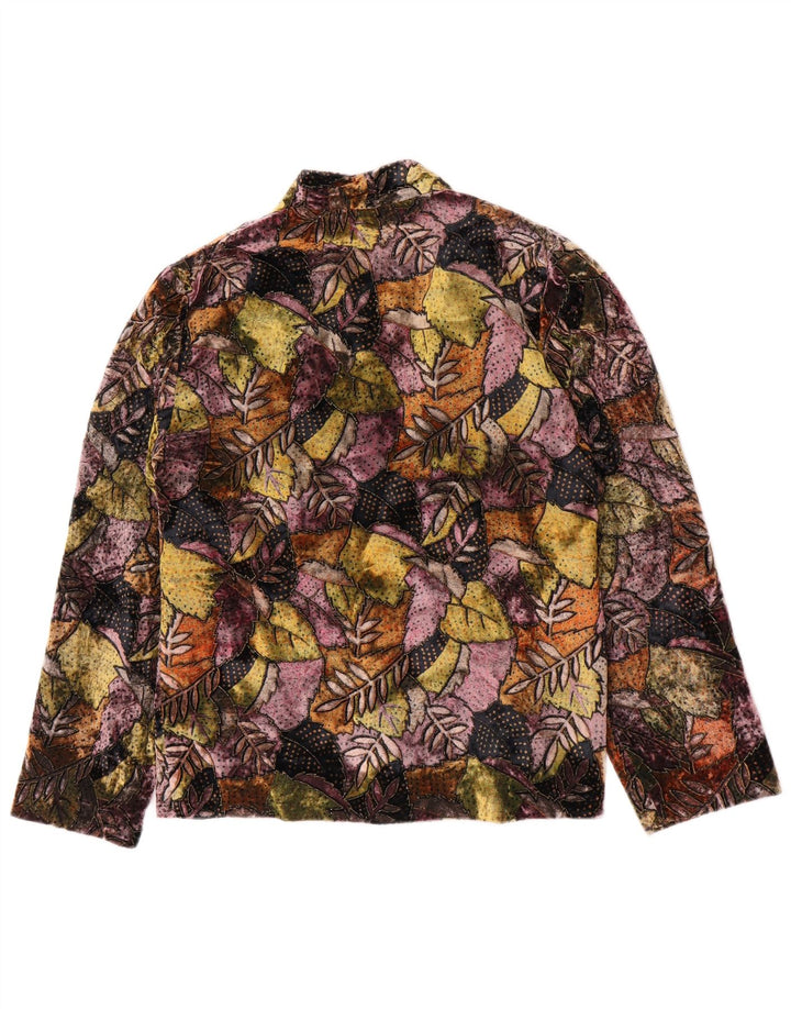 Vintage dame 3-knaps blazerjakke UK 14 Medium Multicolored Floral