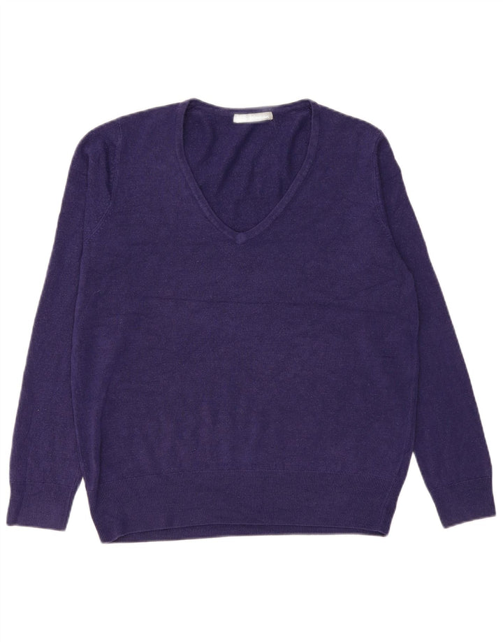 Marks & Spencer Dame V-hals sweater UK 14 Large Purple