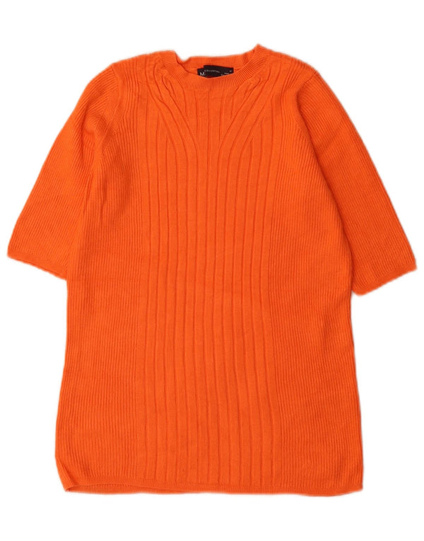 Marks & Spencer Dame Boat Neck Jumper Sweater UK 12 Medium Orange