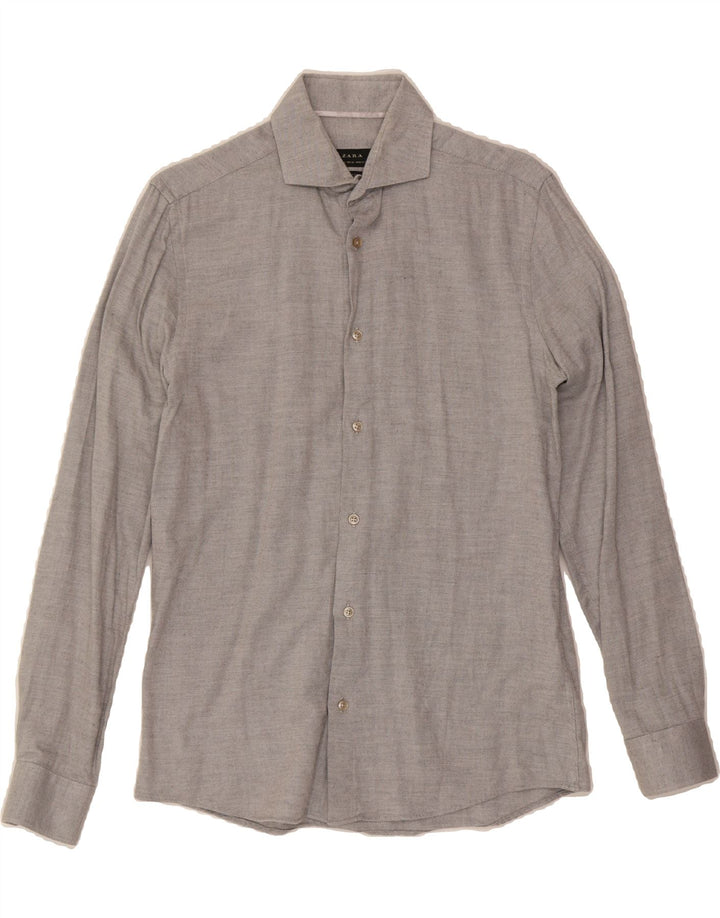 ZARA Mens Slim Fit Shirt Size 5 Small Grey Cotton Vintage Zara and Second-Hand Zara from Messina Hembry 