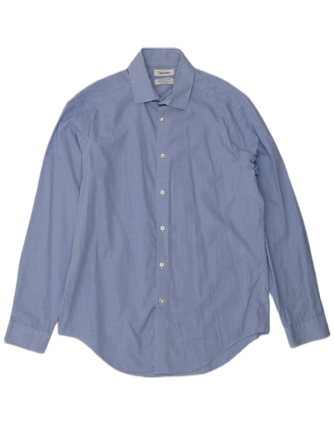 Calvin Klein Herre Slim Fit skjorte størrelse 16 Large Blue Gingham