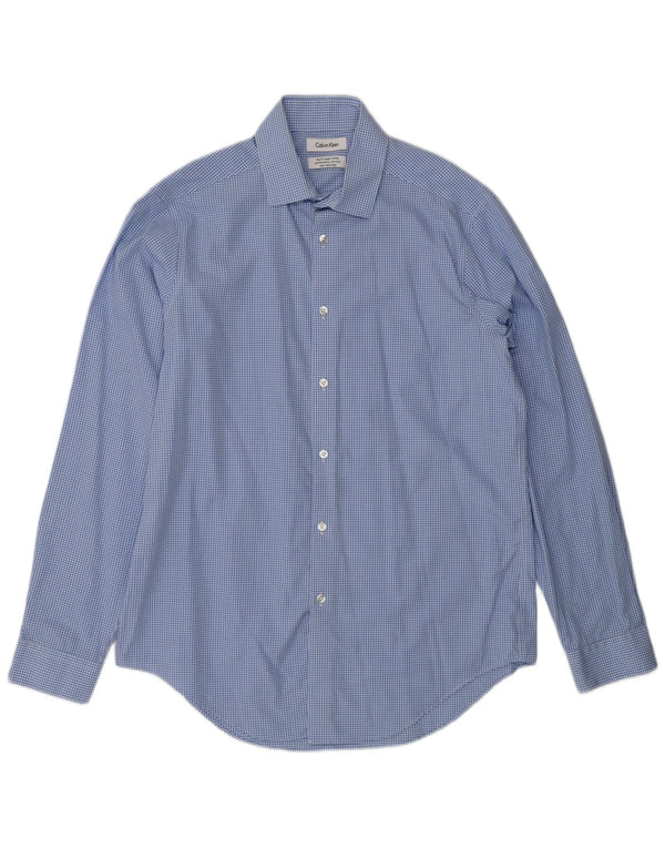 Calvin Klein Herre Slim Fit skjorte størrelse 16 Large Blue Gingham
