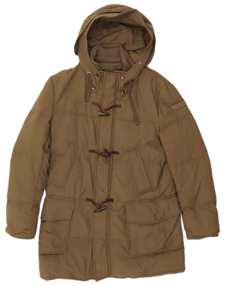 JOHN ASHFIELD Herre hættepolstret frakke UK 36 Small Khaki Nylon