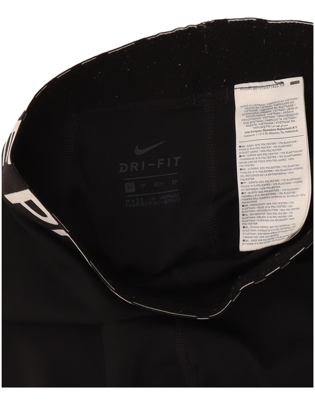 Nike Dame Dri Fit Grafiske Leggings UK 4 XS Sort Polyester