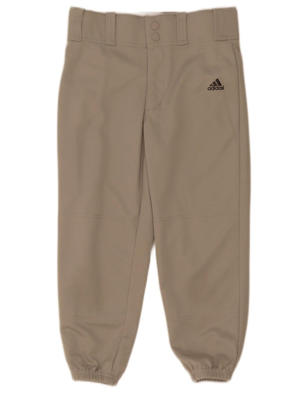 Adidas Boys Capri Træningsdragt Bukser Joggers 8-9 År Lille Grå Polyester