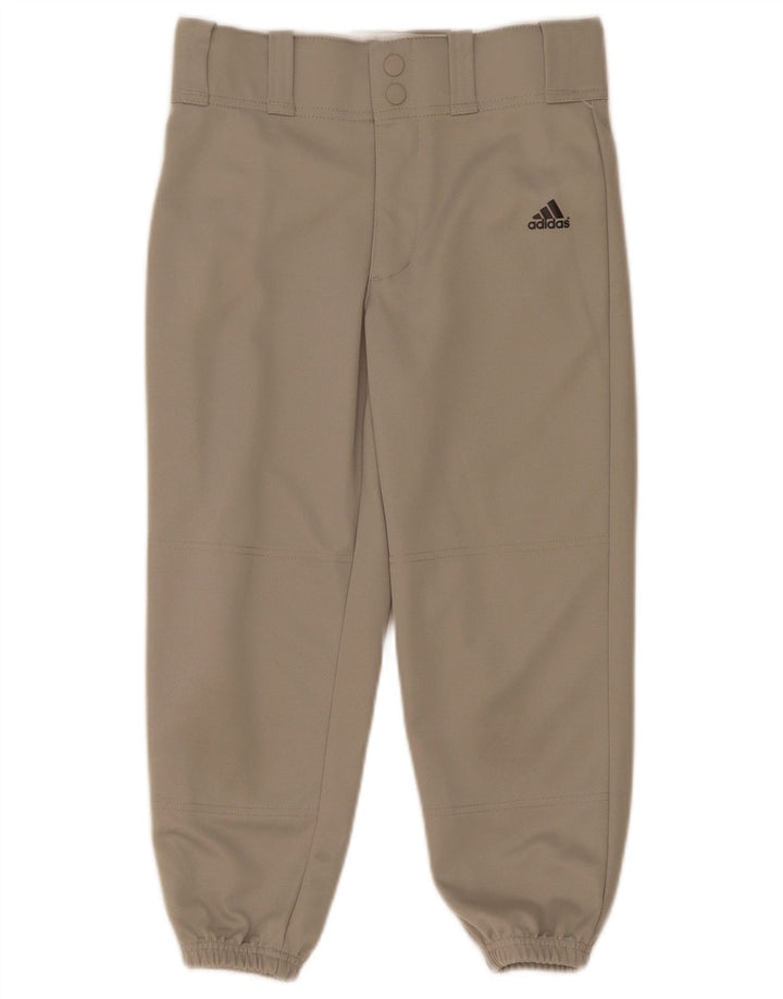 Adidas Boys Capri Træningsdragt Bukser Joggers 8-9 År Lille Grå Polyester