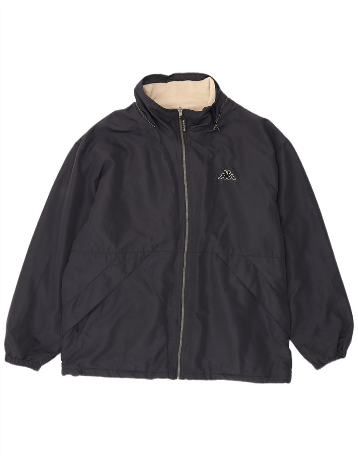Kappa Herre Windbreaker Jacket UK 40 Large Navy Blue Polyester
