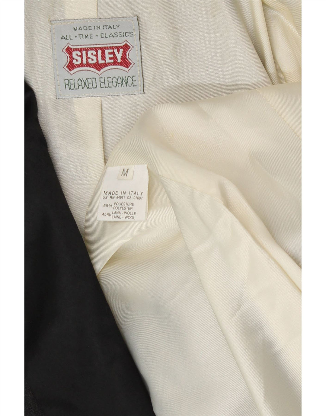 Sisley Herre 1-knaps blazerjakke UK 38 Medium Grå Polyester