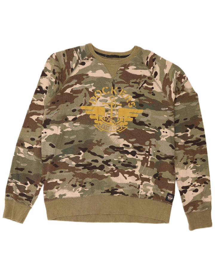 Dockers Herre Grafisk Sweatshirt Jumper Stor Grøn Camouflage Army