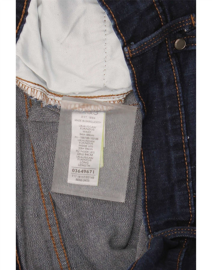 Marks & Spencer Herre tilspidsede jeans W34 L33 Marineblå bomuld
