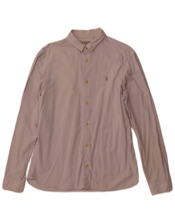 All Saints Mens Shirt Medium Off White Cotton