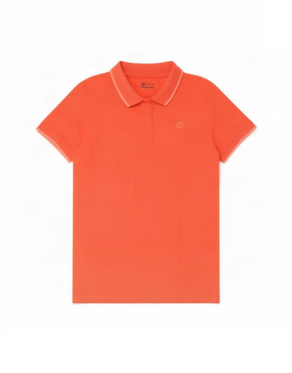 Lotto Dame Polo Shirt UK 14 Large Orange Polyester