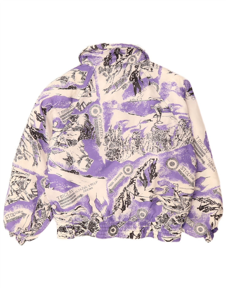 YASSA Grafisk skijakke til kvinder UK 18 XL Lilla Colourblock