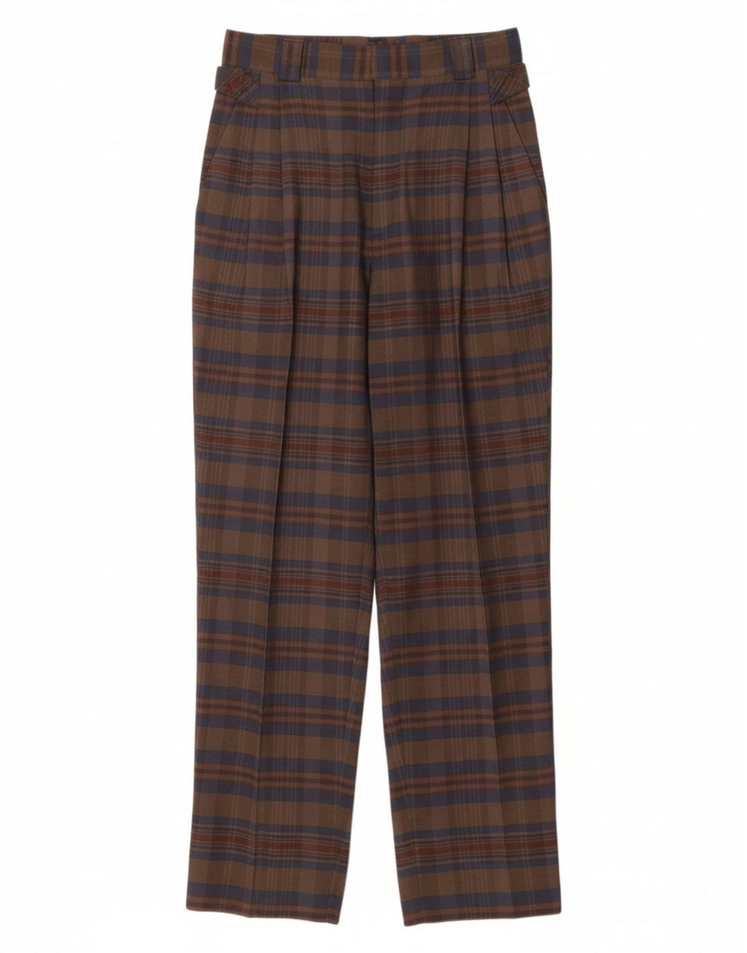 VINTAGE Højtaljede Chinobukser til kvinder IT 44 Medium W26 L29 Brun ternet