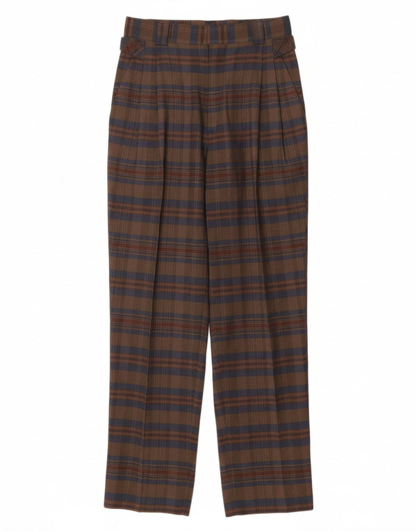 VINTAGE Højtaljede Chinobukser til kvinder IT 44 Medium W26 L29 Brun ternet