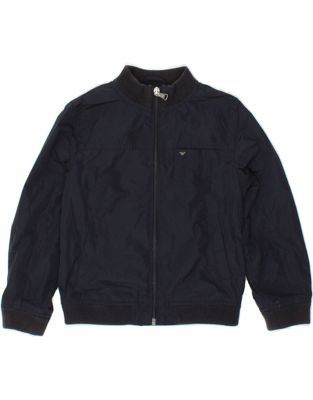 ARMANI JUNIOR Boys Bomber Jacket 4-5 Years Navy Blue Polyester Vintage Armani Junior and Second-Hand Armani Junior from Messina Hembry 