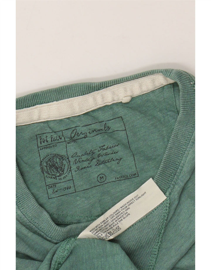 FAT FACE Herre T-Shirt Top Medium Turkis Flecked Bomuld