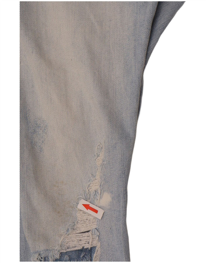 Zara Herre Distressed Slim Jeans EU 42 Large W32 L26 Blå