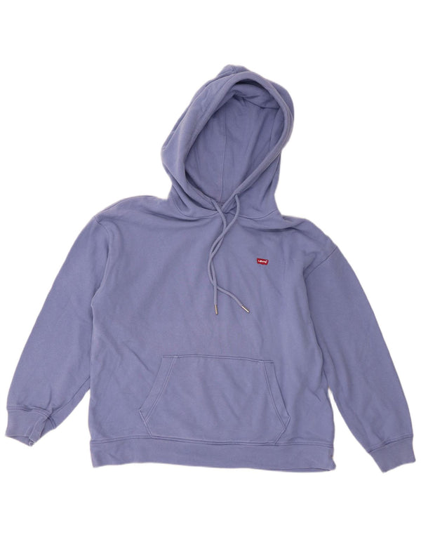 Levi's Dame Loose Fit Hoodie Jumper UK 14 Medium Blue Cotton