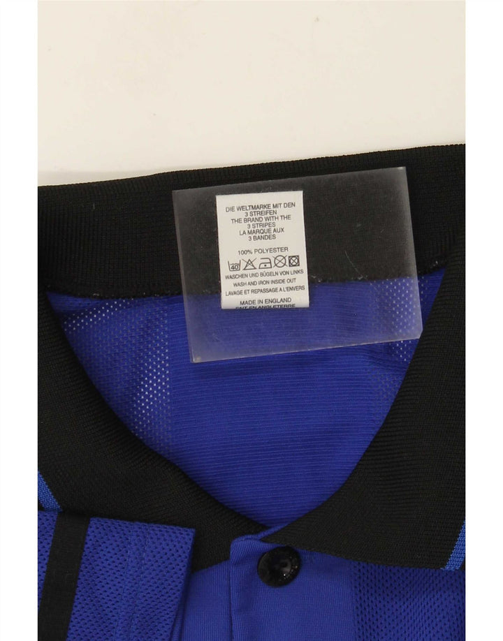 Adidas Polo Shirt til mænd XL blå stribet polyester