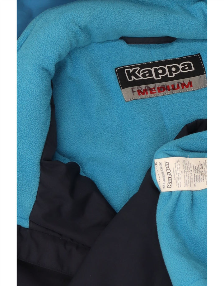 Kappa Herre Graphic Windbreaker Jacket UK 38 Medium Navy Blue Colourblock