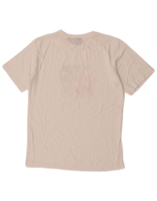 Fila Dame Grafisk T-Shirt Top UK 12 Medium White