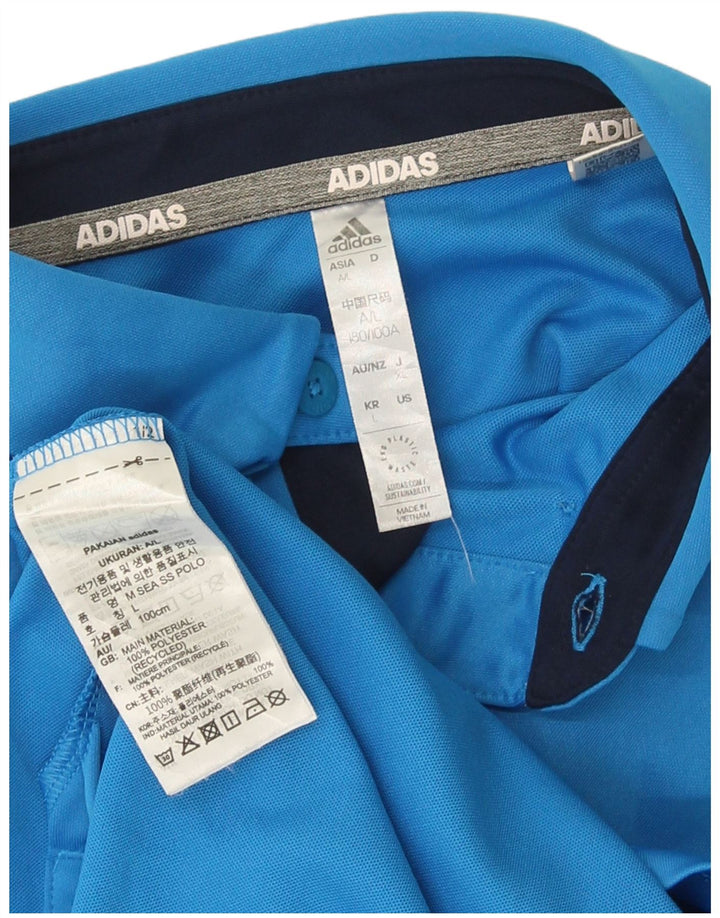 Adidas Poloskjorte til mænd, stor blå polyester