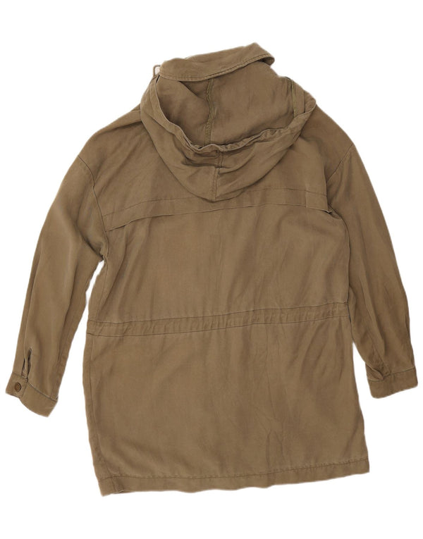 Zara Dame Hætte Oversized Parka Jacket UK 14 Medium Khaki