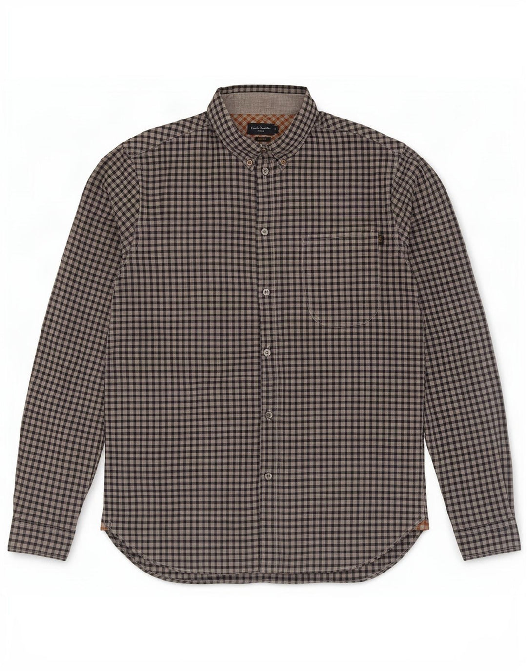Paul & Shark Herre Standard Fit skjorte Medium Blue Gingham Cotton
