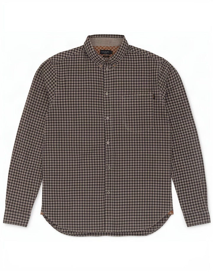 Paul & Shark Herre Standard Fit skjorte Medium Blue Gingham Cotton