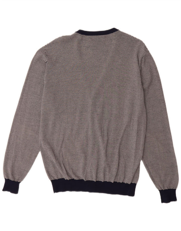 FRED PERRY Herre cardigan sweater XL Marineblå Nålestribet Merinould